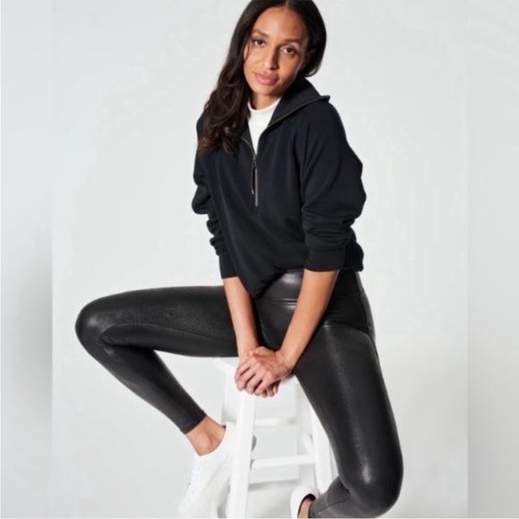 SPANX Faux Leather Leggings Size Small - Picture 2 of 8